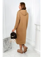 Dlhé šaty s kapucňou Ťava