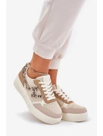 Buty Sportowe Damskie Na Platformie Panterka Khaki Lorori