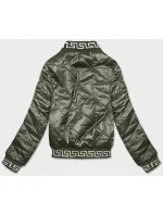 Dámska bunda typu "bomber" v khaki farbe (B8123-11)