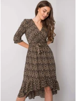 Šaty DHJ SK 13865 1.53P čierna a béžová