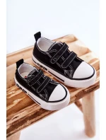 Dětské látkové tenisky se suchým zipem BIG STAR KK374074 Černý a bílý Dětské látkové tenisky se suchým zipem BIG STAR KK374074 Černý a bílý