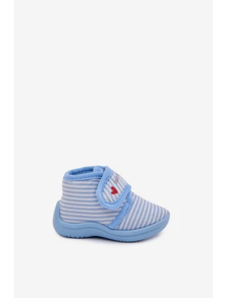 Detské papuče na suchý zips s prúžkami - svetloružové Lavelle Detské papuče na suchý zips s prúžkami - svetloružové Lavelle