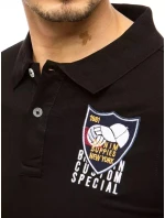 FashionStreet čierne vyšívané polo tričko PX0389