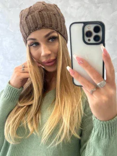 Fleecová čiapka Iwona K221 mocca