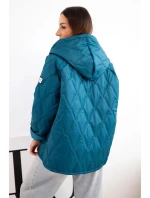 Dámska jarná prešívaná bunda s kapucňou a zipsom Marine