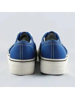 Svetlomodré dámske tenisky s ozdobným prešitím (AW020303)