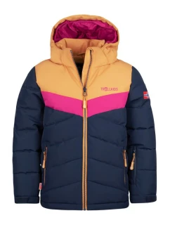 Trollkids Dievčenská zimná bunda Gryllefjord s kapucňou, zateplená, tmavomodrá (461-165)
