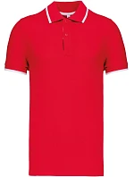 Kariban K 245 Pánske kontrastné polo tričko s piké vzorom 20.K245 červená/biela/námornícka modrá Kariban K 245 Pánske kontrastné polo tričko s piké vzorom 20.K245 červená/biela/námornícka modrá