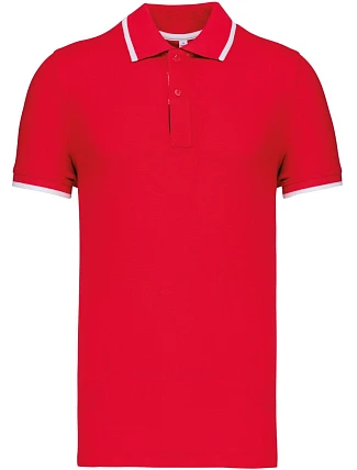 Kariban K 245 Pánske kontrastné polo tričko s piké vzorom 20.K245 červená/biela/námornícka modrá Kariban K 245 Pánske kontrastné polo tričko s piké vzorom 20.K245 červená/biela/námornícka modrá