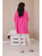 Nadrozmerná blúzka s príveskom ružovej farby