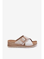 Dámske ponožky na platforme s ozdobnou prackou Inblu RV000012 Light beige