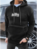 Pánska bavlnená mikina s potlačou HOPES čierna FashionStreet BX5662 Pánska bavlnená mikina s potlačou HOPES čierna FashionStreet BX5662