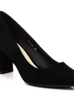 Sergio Leone W SK403A čierne semišové lodičky na ihlovom podpätku