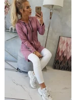 Mikina so zipsom na chrbte tmavo ružová