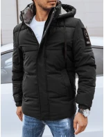 Pánska zimná prešívaná bunda čierna FashionStreet TX4463 Pánska zimná prešívaná bunda čierna FashionStreet TX4463