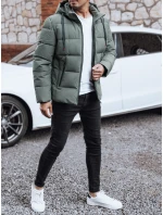 Pánska prešívaná zimná bunda s kapucňou sivá FashionStreet TX5061
