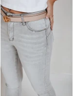 Dámske push up džínsy svetlo šedé FashionStreet UY2829