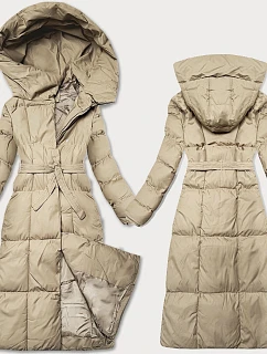 Dámska zimná bunda s opaskom J Style Light Beige (5M3227-62)