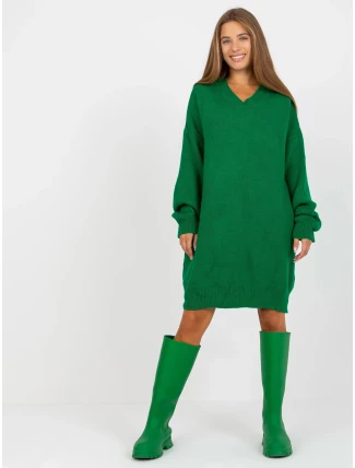 Dámske pletené šaty LC SW 0341.38P Tmavo zelená - Rue Paris Dámske pletené šaty LC SW 0341.38P Tmavo zelená - Rue Paris