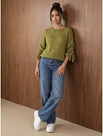 Dámsky oversize sveter v svetlozelenej farbe FashionStreet MY2595 Dámsky oversize sveter v svetlozelenej farbe FashionStreet MY2595