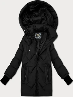 Prechodná prešívaná bunda s odnímateľnou kapucňou Libland black (LD-7749)