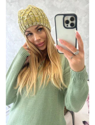 Veselá fleecová čiapka K225 kiwi+khaki