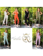 Dámsky sexy overal s výstrihom do V 0000OV5405 Tmavo zelená - Koucla