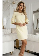 Dámske šaty 217-12 NEVA pastelová žltá - Numoco