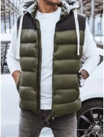Pánska vesta s kapucňou zelená FashionStreet TX3935z