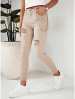 Dámske džínsové nohavice ALEX dark beige FashionStreet UY1876 Dámske džínsové nohavice ALEX dark beige FashionStreet UY1876