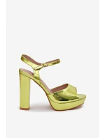 Dámské sandály na vysokém podpatku Neonově zelené Nelissey