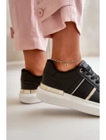 Módne dámske tenisky z eko kože na platforme Black Nevisase