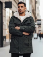 Pánska zimná bunda parka s kapucňou zelená FashionStreet TX4961z Pánska zimná bunda parka s kapucňou zelená FashionStreet TX4961z