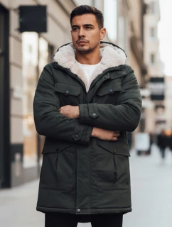 Pánska zimná bunda parka s kapucňou zelená FashionStreet TX4961z