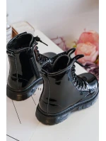 Dziecięce Botki Lakierowane Z Suwakiem Czarne Tibbie