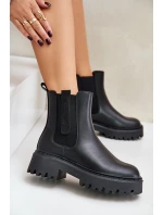 Skórzane Ocieplane Botki Sztyblety Damskie Big Star OO274A386 Czarne