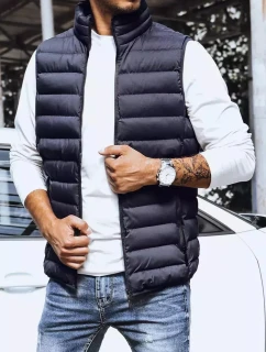 Pánska prešívaná tmavomodrá vesta FashionStreet TX4130