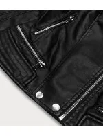 Čierna dámska bunda z eko kože (11Z8030)