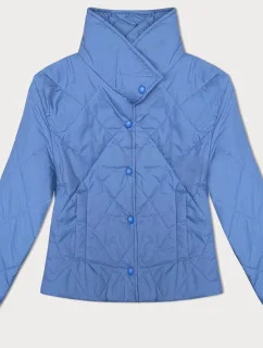 Dámska prešívaná bunda so stojačikom modrá (20067)