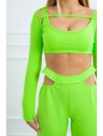 Sada s blúzkou top zelená neónová