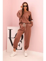 Súprava mikina + nohavice maslovo hnedá