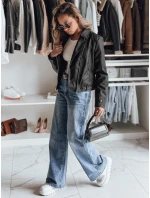 Dámska kožená bunda DARKGLORY black FashionStreet TY4963