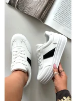 Sneakersy Damskie Na Platformie Białe Elvessia