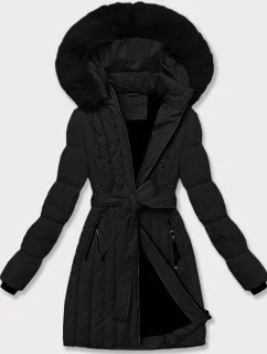 Dámska zimná bunda s ozdobným prešívaním S'west black (B8307-1)