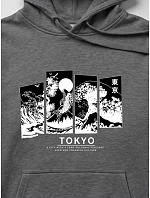 Pánska mikina s kapucňou a potlačou TOKYO, tmavošedá, FashionStreet NX5146BX Pánska mikina s kapucňou a potlačou TOKYO, tmavošedá, FashionStreet NX5146BX