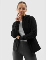 Dámský fleece regular s kapucí 4F - černý Dámský fleece regular s kapucí 4F - černý