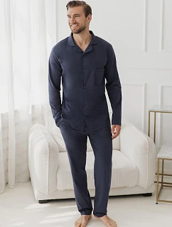 Pyžamo Taro 3666 Arturo, s dlhými rukávmi, veľkosti 3XL–4XL, Z26, na zapínanie