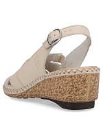 Pohodlné kožené sandále Rieker W RKR682 beige Pohodlné kožené sandále Rieker W RKR682 beige