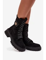 Botki Wokrery Damskie Z Ozdobnym Elementem Ocieplane Czarne Kalindra Botki Wokrery Damskie Z Ozdobnym Elementem Ocieplane Czarne Kalindra