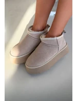 Dámské sněhule z přírodního semiše béžové Mairene